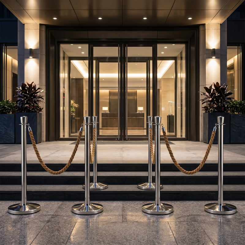 Load image into Gallery viewer, Securit Barriers Systems - Classic - Chrome 87,5x9,5x9,5cm - in use
