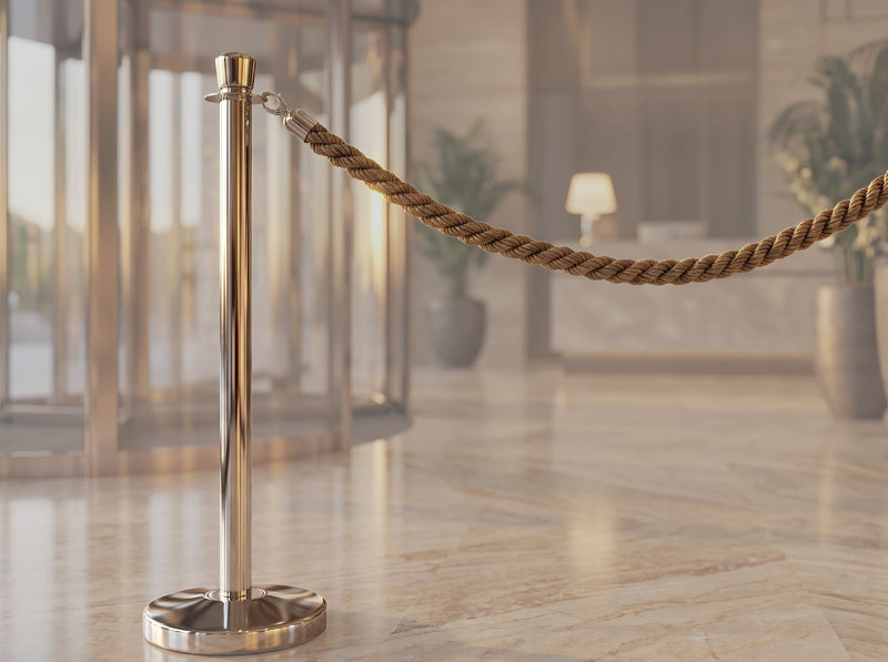 Load image into Gallery viewer, Securit Barriers Systems - Classic Ropes - Bronze 59,5x4x4cm - Pack of 5 - in use
