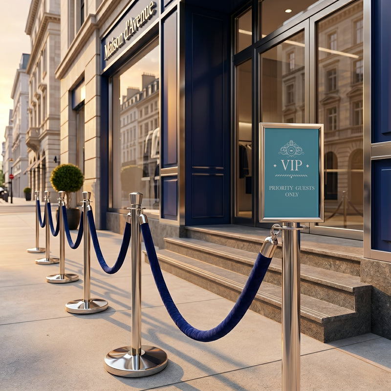 Load image into Gallery viewer, Securit Barriers Systems - Classic Ropes - Blue 59,5x4x4cm - Pack of 5 - in use
