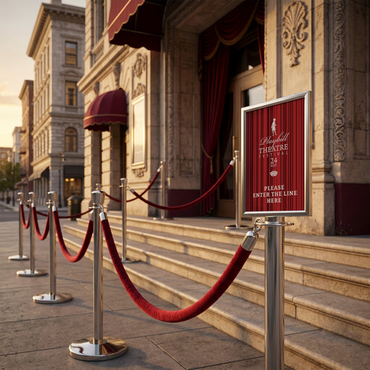 Securit Barriers Systems - Classic Ropes - Red 59,5x4x4cm - Pack of 5 - in use