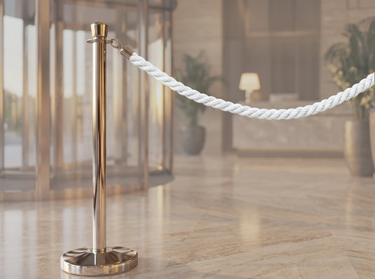 Securit Barriers Systems - Classic Ropes - White 59,5x4x4cm - Pack of 5 - in use