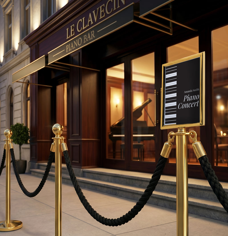 Load image into Gallery viewer, Securit Barriers Systems - Classic - Gold 87,5x9,5x9,5cm - in use
