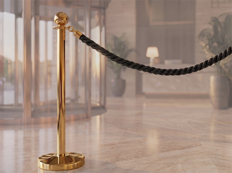 Load image into Gallery viewer, Securit Barriers Systems - Classic Ropes - Black 59,5x4x4cm - Pack of 5 - in use
