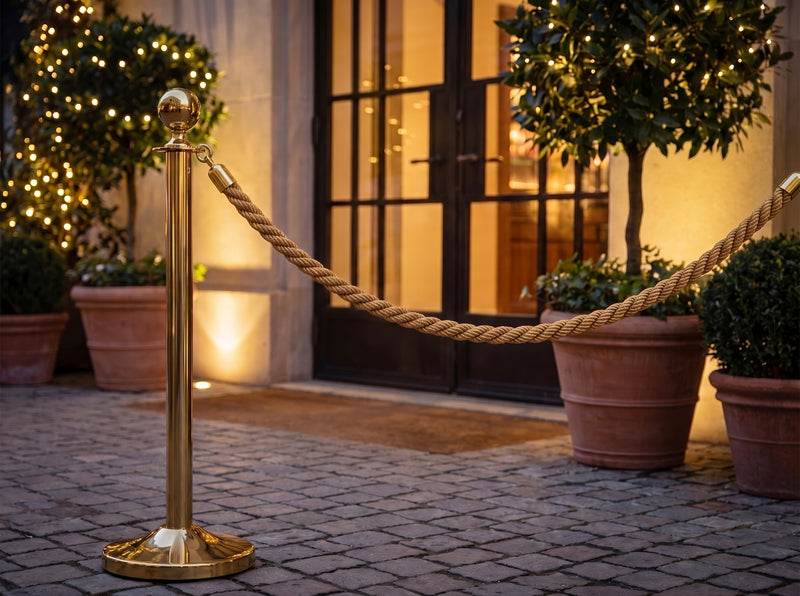 Load image into Gallery viewer, Securit Barriers Systems - Classic Ropes - Bronze 59,5x4x4cm - Pack of 5 - in use
