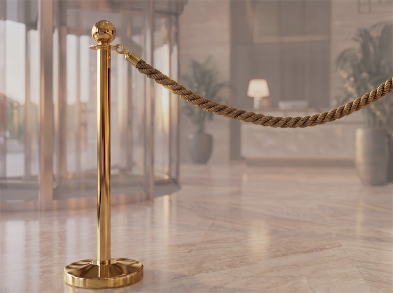Load image into Gallery viewer, Securit Barriers Systems - Classic Ropes - Bronze 59,5x4x4cm - Pack of 5 - in use
