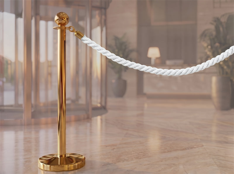 Load image into Gallery viewer, Securit Barriers Systems - Classic Ropes - White 59,5x4x4cm - Pack of 5 - in use
