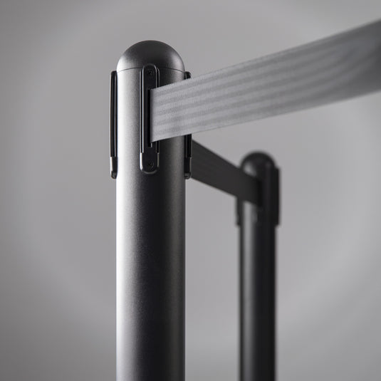 Securit Barriers Systems - Retractable Barrier Set with Black Nylon Strap