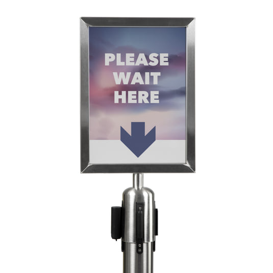Securit Barriers Systems - Retractable Sign - Chrome 45,3x21,8x6,7cm - Pack of 10
