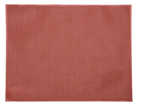 Red Fermob placemat measuring 45x35 cm with a textured surface, designed for dining and table protection.