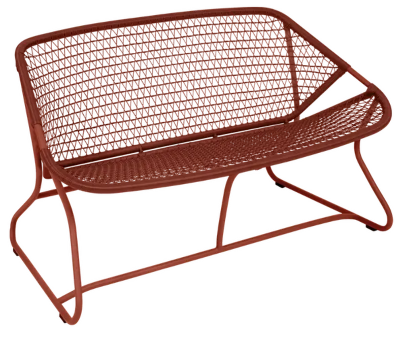 Load image into Gallery viewer, Red ochre Fermob Sixties outdoor sofa with sleek modern design, perfect for stylish outdoor seating.
