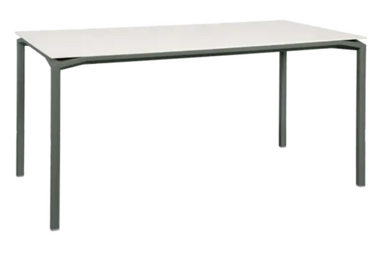 Fermob Calvi Aeris mineral dining table, 160x80 cm, six-seater with sleek modern design and sturdy table surface.