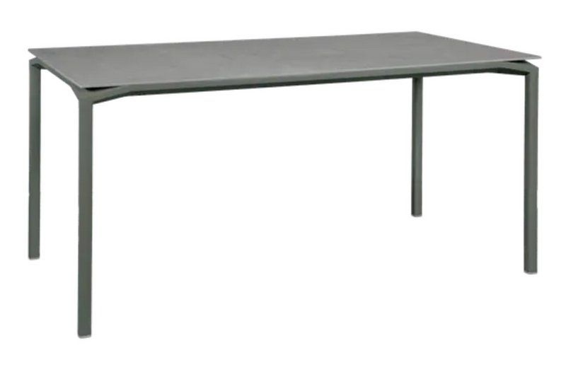 Load image into Gallery viewer, Fermob CALVI Creta mineral dining table in rosemary grey, 160 x 80 cm, six-seater with a modern outdoor design.
