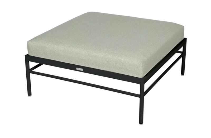 Load image into Gallery viewer, Fermob Rivage outdoor ottoman with aluminium frame, featuring a stylish metal design for garden or patio lounging.
