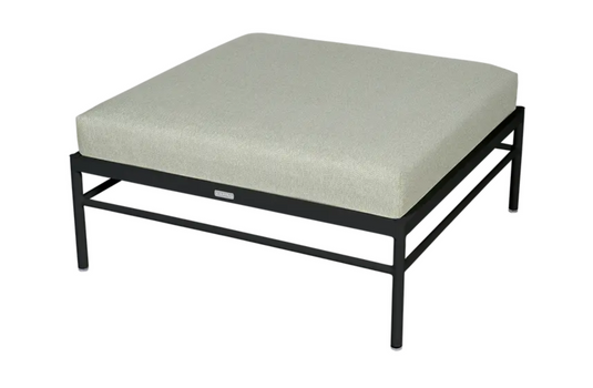 Fermob Rivage outdoor ottoman with aluminium frame, featuring a stylish metal design for garden or patio lounging.