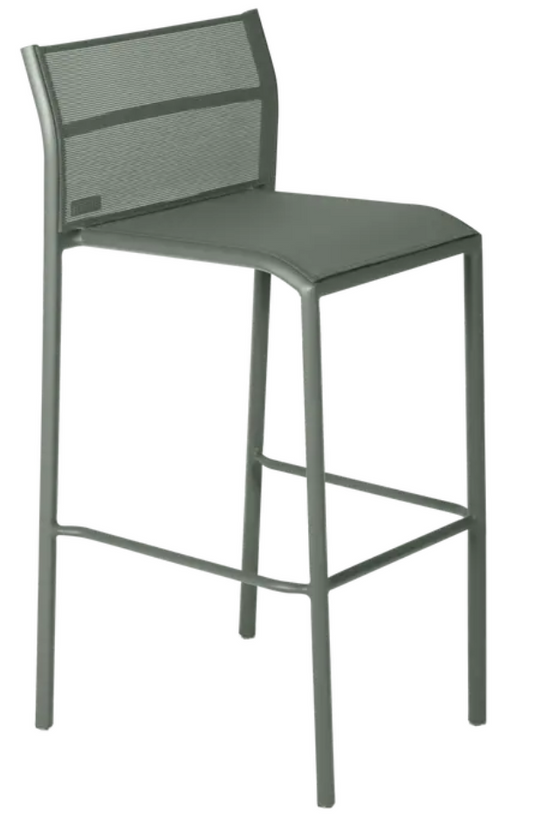 Outdoor metal Cadiz Bar Chair by Fermob featuring a sleek, modern design perfect for patio or balcony seating.