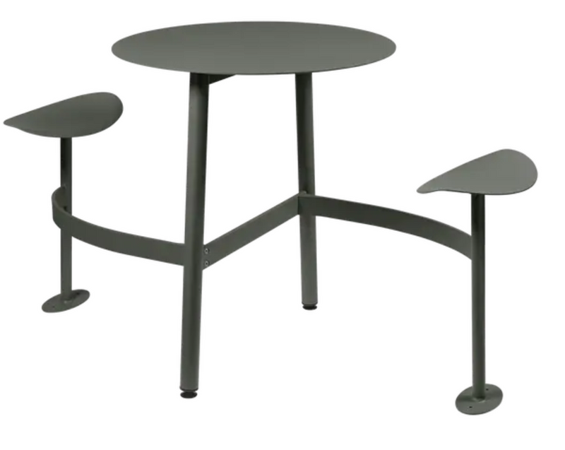 Load image into Gallery viewer, Fermob BOLDER 2-Seater Modular Round Outdoor Table with Integrated Seating in rosemary-colored metal for garden outdoor use
