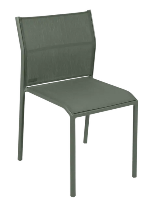 Fermob Cadiz outdoor chair in Rosemary color, made of durable outdoor furniture material, ideal for garden or patio seating.