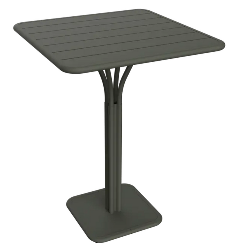 Load image into Gallery viewer, Luxembourg high pedestal metal table by Fermob, 80x80 cm, outdoor furniture with a modern design and durable metal construction.
