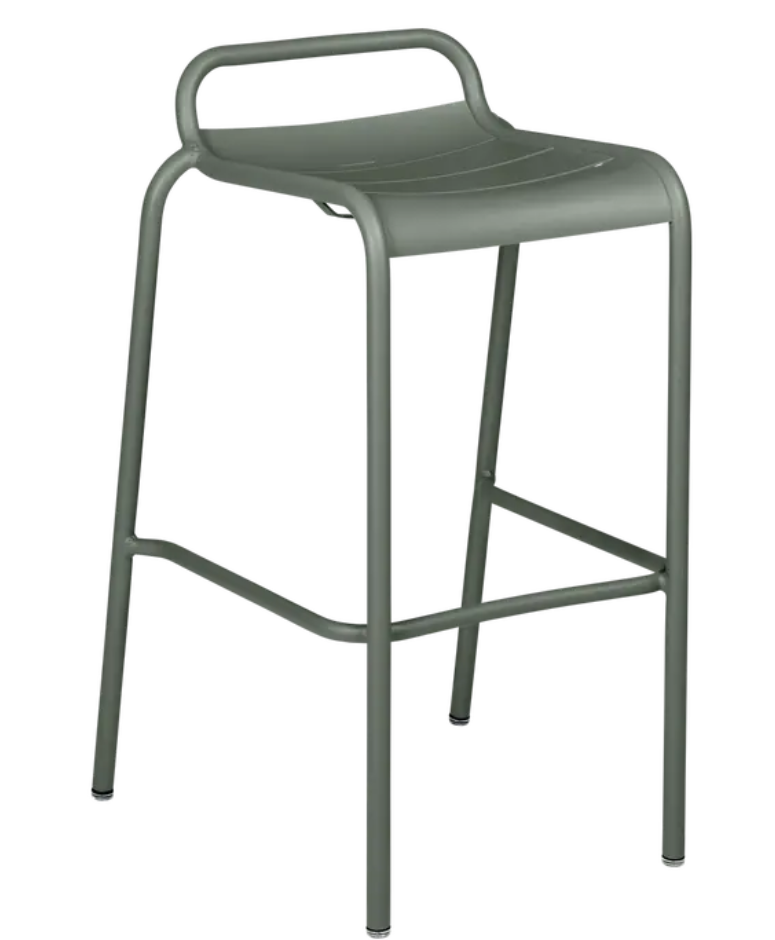 Load image into Gallery viewer, Fermob Luxembourg outdoor bar stool with a sleek design, suitable for restaurant or home outdoor dining spaces.
