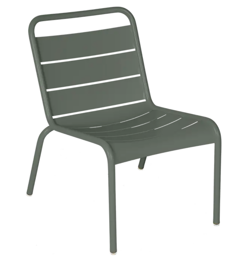 Load image into Gallery viewer, Fermob Luxembourg lounge chair with metal frame and cushion, outdoor furniture suitable for patio or garden seating.
