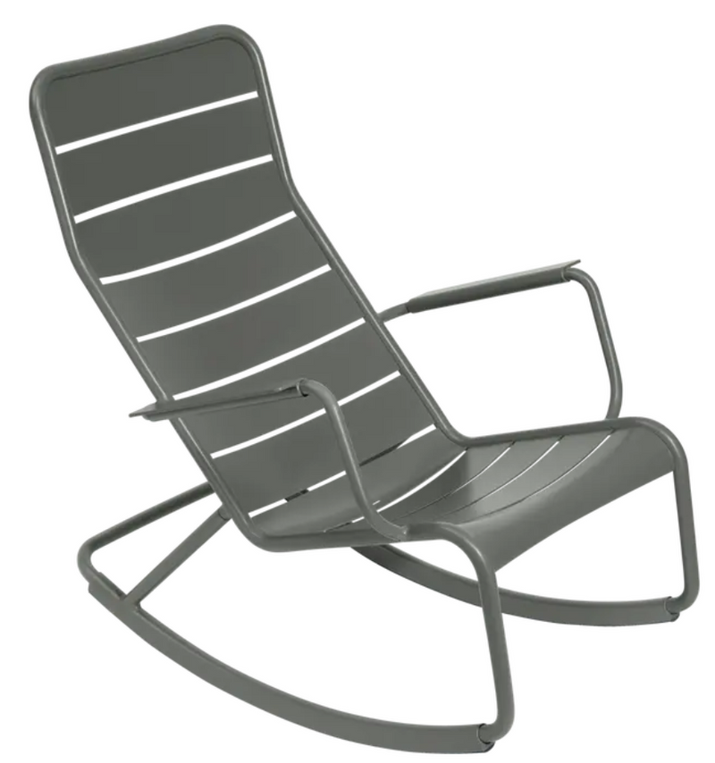 Load image into Gallery viewer, Fermob Luxembourg outdoor rocking chair made of aluminum, featuring a sleek design perfect for outdoor patio or garden seating.
