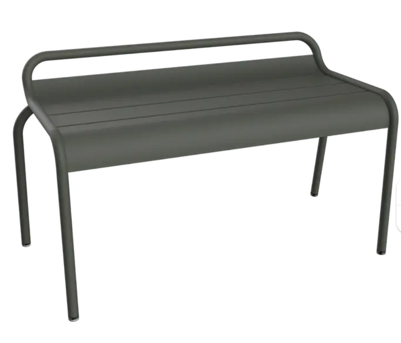 Load image into Gallery viewer, Fermob Luxembourg stackable outdoor bench, 90 cm, with metal construction and a sleek, modern design for garden or patio seating.
