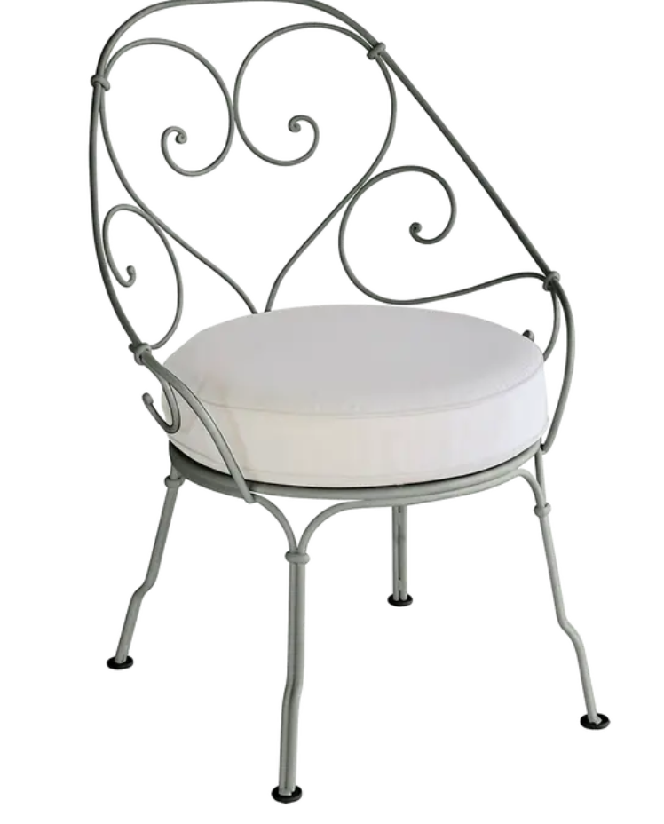 Load image into Gallery viewer, Rosemary off-white Fermob Cabriolet outdoor armchair with metal frame, stylish and comfortable seating for outdoor spaces.
