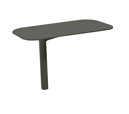 Fermob Rivage pivoting outdoor metal shelf with rosemary-colored finish, designed for stylish outdoor space organization.