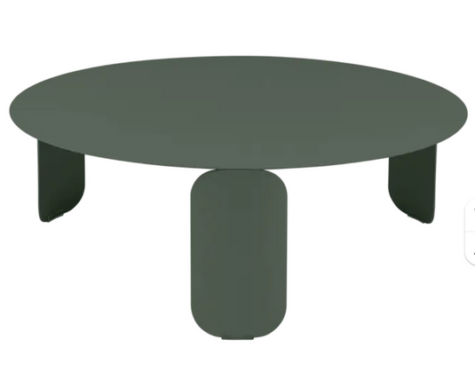 Fermob Bebop Low Table Ø80cm in anthracite, round outdoor coffee table with sleek modern design.