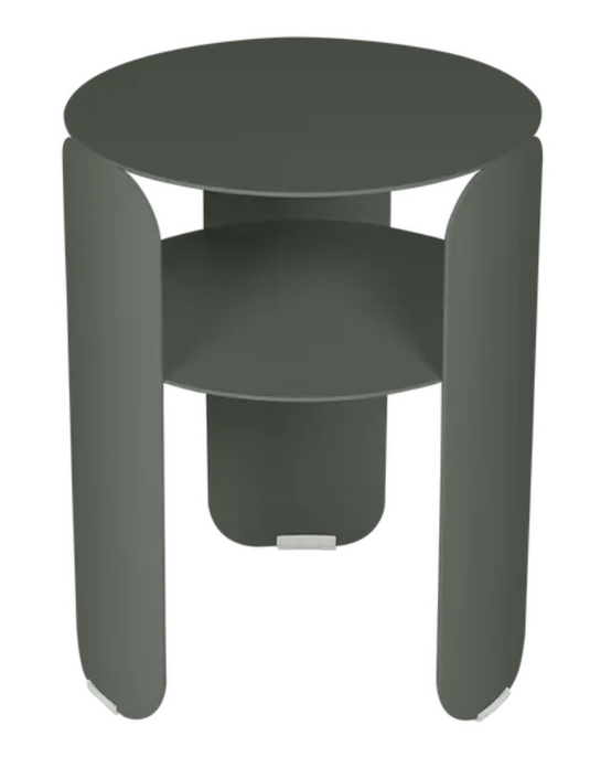 Fermob Bebop side table with 35cm diameter, anthracite metal finish, outdoor offset table with a sleek, modern design