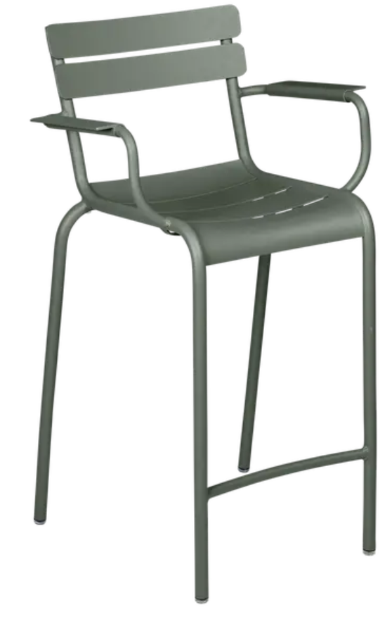 Load image into Gallery viewer, Luxembourg high bar armchair by Fermob, featuring a sleek design with a high back and modern style, suitable for indoor or outdoor use.
