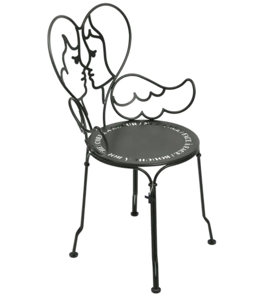 Fermob ANGE metal chair with a sleek design, outdoor furniture, available in Ireland, shown in a modern setting.