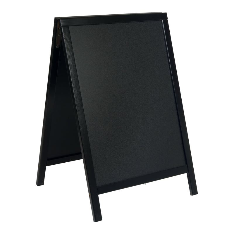 Load image into Gallery viewer, Securit Chalkboard Set - Woody Small Pinewood Pavement Board in Black 85 cm - Board + Waterproof Markers + Cleaner
