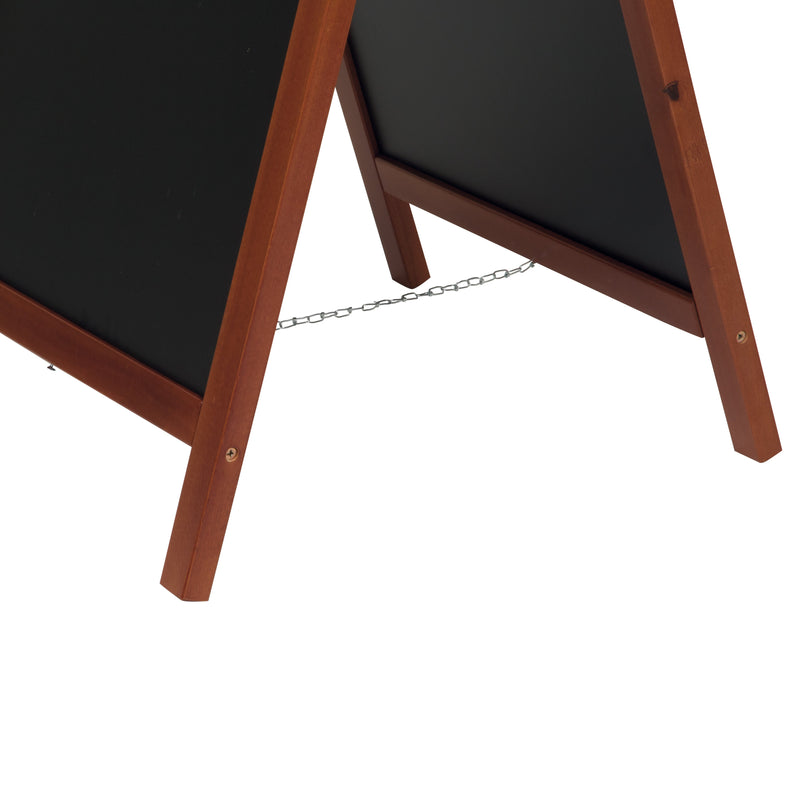 Load image into Gallery viewer, Securit Chalkboard Set - Deluxe Small Rubberwood Pavement Board in Mahogany 85 cm - Board + Waterproof Markers + Cleaner
