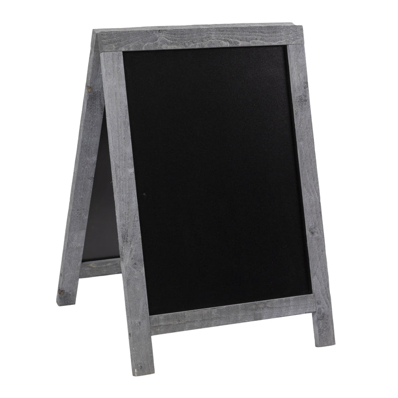 Load image into Gallery viewer, Securit Chalkboard Set - Nature Small Beechwood Pavement Board Nature Grey 85 cm - Board + Waterproof Markers + Cleaner - in use

