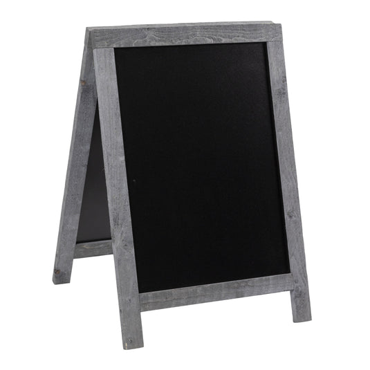 Securit Chalkboard Set - Nature Small Beechwood Pavement Board Nature Grey 85 cm - Board + Waterproof Markers + Cleaner - in use