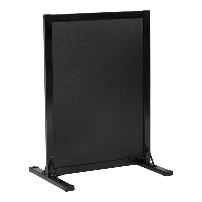 Load image into Gallery viewer, Securit Chalkboard Set - Woody Small Pavement Stand in Black 80 cm - Board + Waterproof Markers + Cleaner
