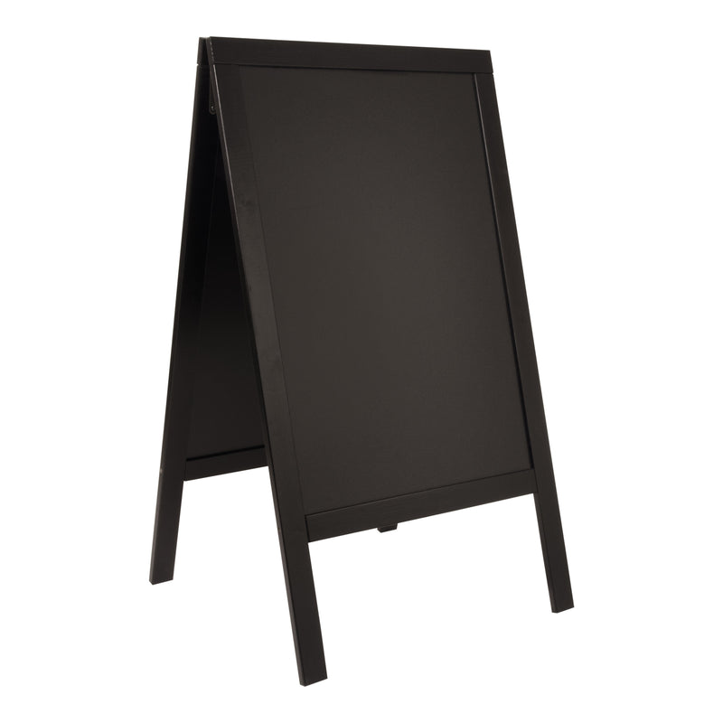 Load image into Gallery viewer, Securit Lit Pavement Sign Set - Woody Large Pinewood Pavement Board in Black 120 cm - Board + LED Lamp + Wind Stopper + Markers

