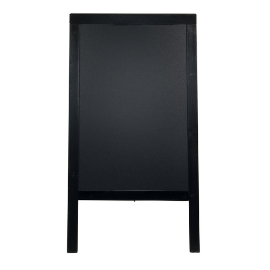 Securit Chalkboard Set - Woody Large Pinewood Pavement Board in Black 120 cm - Board + Waterproof Markers + Cleaner
