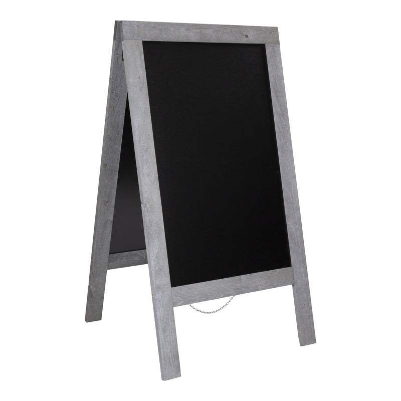 Load image into Gallery viewer, Securit Chalkboard Set - Nature Large Beechwood Pavement Board Nature Grey 135 cm - Board + Waterproof Markers + Cleaner
