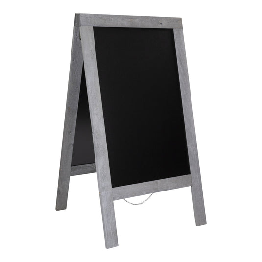 Securit Chalkboard Set - Nature Large Beechwood Pavement Board Nature Grey 135 cm - Board + Waterproof Markers + Cleaner