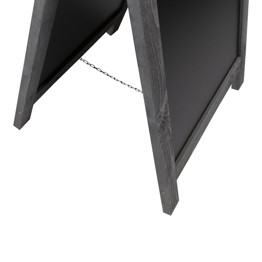 Securit Chalkboard Set - Nature Large Beechwood Pavement Board Nature Grey 135 cm - Board + Waterproof Markers + Cleaner