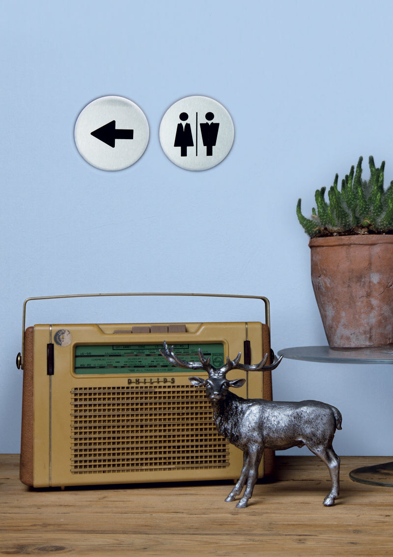 Load image into Gallery viewer, Securit Accessories - Door Signs - Stainless steel 10x10x1,2cm - Pack of 6 - in use
