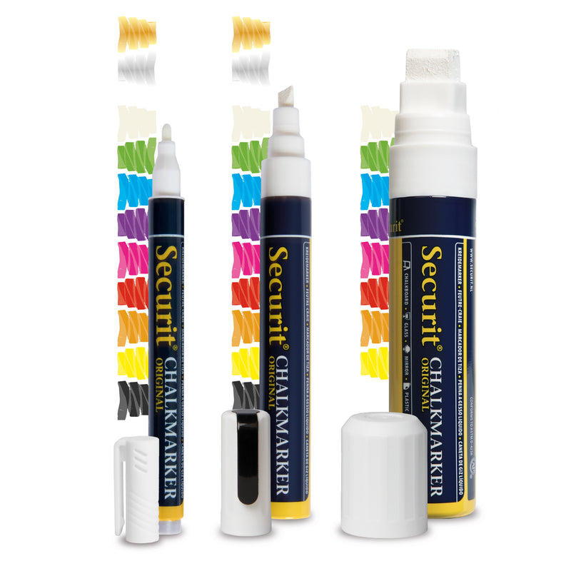 Load image into Gallery viewer, Securit Chalkmarkers - Loose - White 14x1x1,5cm - Pack of 12

