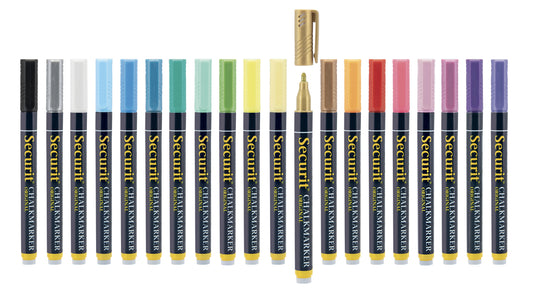 Securit Chalkmarkers - Loose - Gold 14x1x1,5cm - Pack of 12