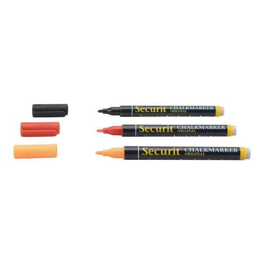 Securit Chalkmarkers - Loose - Black 14x1x1,5cm - Pack of 12