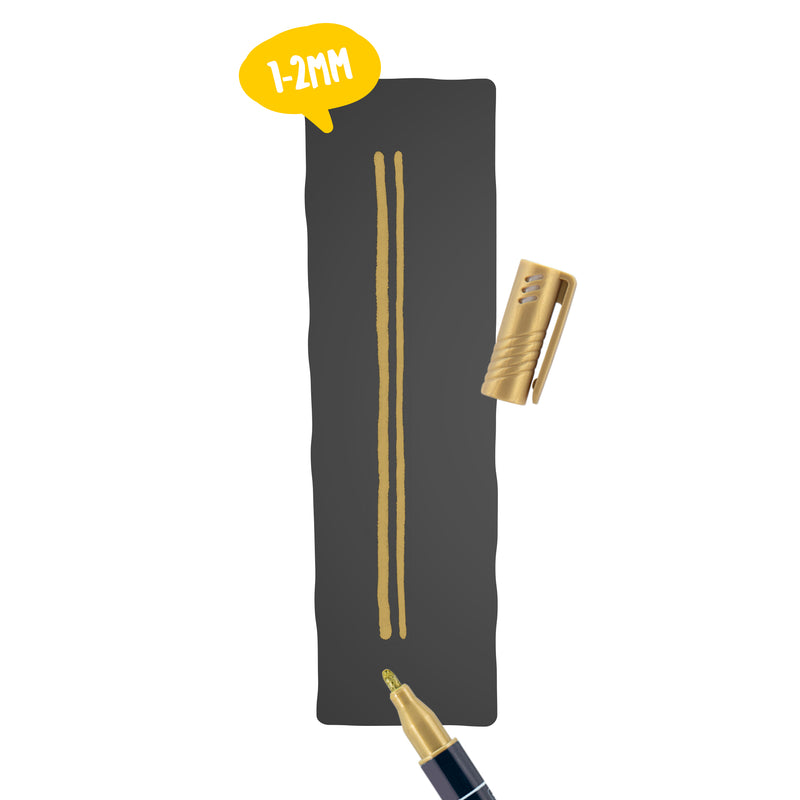 Load image into Gallery viewer, Securit Chalkmarkers - Loose - Gold 14x1x1,5cm - Pack of 12
