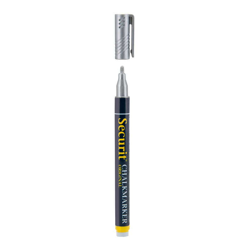 Load image into Gallery viewer, Securit Chalkmarkers - Loose - Silver 14x1x1,5cm - Pack of 12
