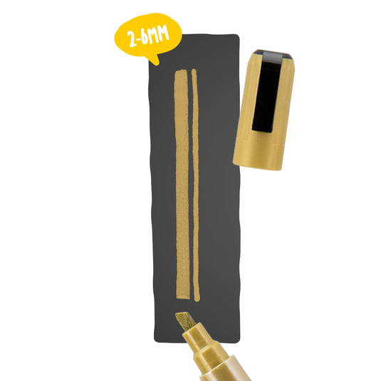 Securit Chalkmarkers - Loose - Gold 14,5x1,5x2cm - Pack of 12
