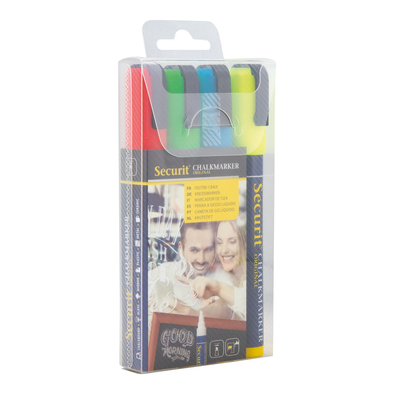 Load image into Gallery viewer, Securit Chalkmarkers - Wallet - Assorted Primary 14,5x1,5x2cm - Pack of 12

